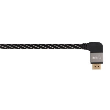 High Speed HDMI™-Kabel, St. - St., 90°, Gewebe, vergoldet, Ethernet, 0,75 m (00127033)