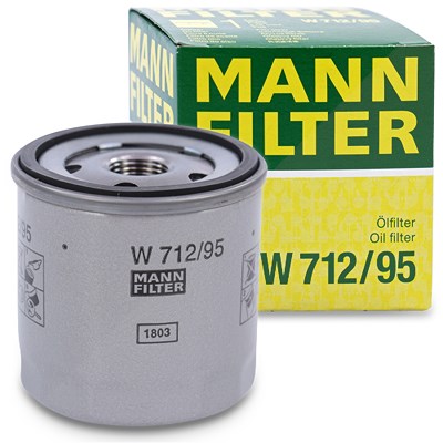 MANN-FILTER Ölfilter W 712/95 Motorölfilter,Filter für Öl VW,AUDI,SKODA,Golf VII Schrägheck (5G1, BQ1, BE1, BE2),Polo Schrägheck (6R1, 6C1)