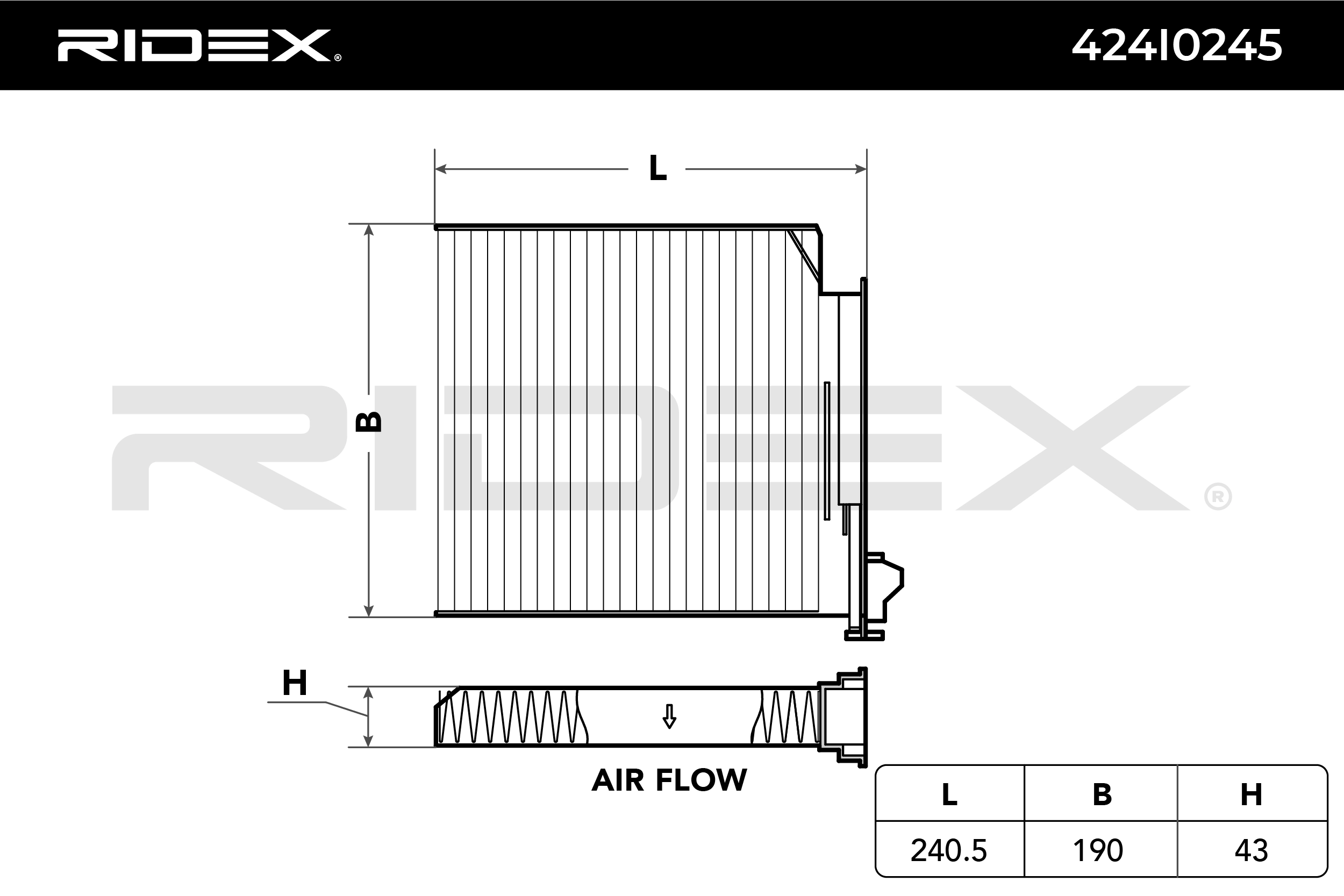 RIDEX Innenraumfilter 424I0245 Filter, Innenraumluft,Pollenfilter RENAULT,NISSAN,DACIA,CLIO II (BB0/1/2_, CB0/1/2_),Clio III Schrägheck (BR0/1, CR0/1)