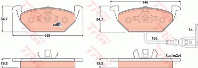 TRW Bremsbelagsatz GDB1386 Bremsbeläge,Bremsklötze VW,AUDI,SKODA,Golf IV Schrägheck (1J1),Golf V Schrägheck (1K1),POLO (9N_),GOLF PLUS (5M1, 521)