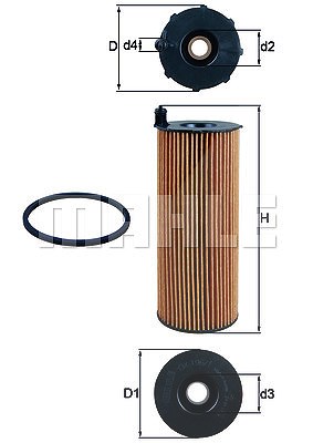 MAHLE ORIGINAL Ölfilter OX 196/1D Motorölfilter,Filter für Öl VW,AUDI,Touareg (7LA, 7L6, 7L7),Phaeton (3D1, 3D2, 3D3, 3D4, 3D6, 3D7, 3D8, 3D9)