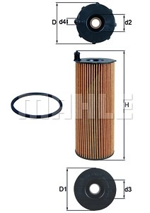 MAHLE ORIGINAL Ölfilter OX 196/1D Motorölfilter,Filter für Öl VW,AUDI,Touareg (7LA, 7L6, 7L7),Phaeton (3D1, 3D2, 3D3, 3D4, 3D6, 3D7, 3D8, 3D9)