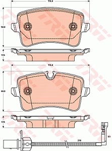 TRW Bremsbelagsatz GDB1902 Bremsbeläge,Bremsklötze AUDI,PORSCHE,A4 Avant (8K5, B8),A6 Avant (4G5, 4GD, C7),Q5 (8RB),A4 Limousine (8K2, B8)