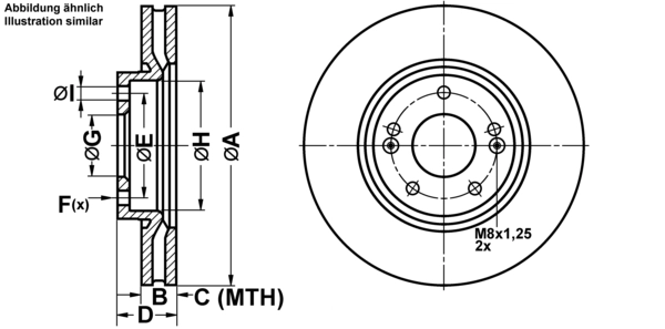 ATE Bremsscheibe 24.0128-0256.1 Bremsscheiben,Scheibenbremsen HYUNDAI,KIA,ix35 (LM, EL, ELH),i40 CW (VF),TUCSON (JM),SONATA V (NF),i40 (VF)