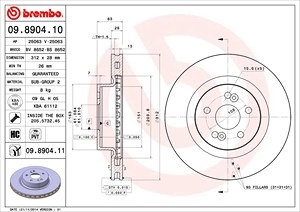 BREMBO Bremsscheibe 09.8904.11 Bremsscheiben,Scheibenbremsen RENAULT,Clio III Schrägheck (BR0/1, CR0/1),MEGANE II (BM0/1_, CM0/1_)