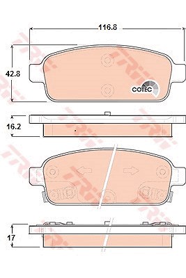 TRW Bremsbelagsatz GDB1844 Bremsbeläge,Bremsklötze OPEL,CHEVROLET,VAUXHALL,Astra J Sports Tourer (P10),ASTRA J,ZAFIRA TOURER C (P12)