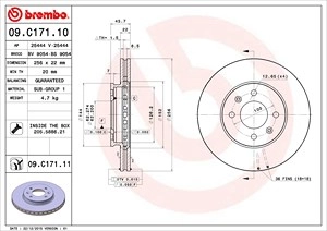 BREMBO Bremsscheibe 09.C171.11 Bremsscheiben,Scheibenbremsen HYUNDAI,KIA,ACCENT IV (RB),ACCENT IV Stufenheck (RB),RIO III (UB),RIO III Stufenheck (UB)