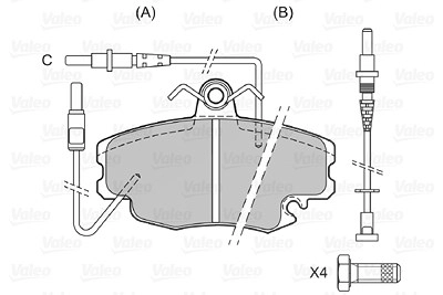 VALEO Bremsbelagsatz 598002 Bremsbeläge,Bremsklötze RENAULT,PEUGEOT,DACIA,TWINGO I (C06_),CLIO II (BB0/1/2_, CB0/1/2_)