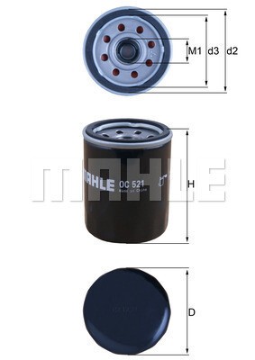 MAHLE ORIGINAL Ölfilter OC 521 Motorölfilter,Filter für Öl FIAT,HYUNDAI,KIA,PUNTO (188),Strada Pickup (178_),Siena (178_, 172_),i10 (PA),i20 (PB, PBT)