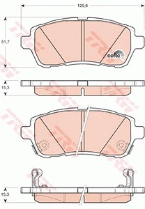 TRW Bremsbelagsatz GDB3437 Bremsbeläge,Bremsklötze FORD,MAZDA,SUZUKI,Fiesta Mk6 Schrägheck (JA8, JR8),Fiesta Mk6 Limousine,Fiesta Mk6 Kastenwagen