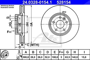 ATE Bremsscheibe 24.0328-0154.1 Bremsscheiben,Scheibenbremsen FORD,VOLVO,LAND ROVER,S-MAX (WA6),GALAXY (WA6),V70 III (135),V60 (155, 157),S60 II (134)