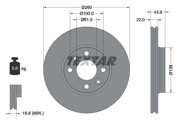 TEXTAR Bremsscheibe 92119203 Bremsscheiben,Scheibenbremsen RENAULT,NISSAN,DACIA,Clio III Schrägheck (BR0/1, CR0/1),MODUS / GRAND MODUS (F/JP0_)