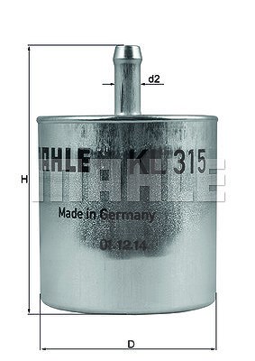 MAHLE ORIGINAL Kraftstofffilter KL 315 Leitungsfilter,Spritfilter