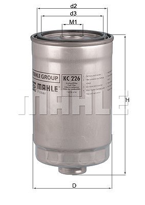 MAHLE ORIGINAL Kraftstofffilter KC 226 Leitungsfilter,Spritfilter HYUNDAI,KIA,ix35 (LM, EL, ELH),i30 (FD),i10 (PA),i20 (PB, PBT),TUCSON (JM)