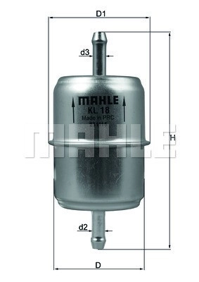 MAHLE ORIGINAL Kraftstofffilter KL 18 OF Leitungsfilter,Spritfilter MERCEDES-BENZ,PUCH,190 (W201),Stufenheck (W124),Stufenheck (W123)