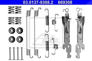 ATE Zubehörsatz, Bremsbacken 03.0137-9308.2  SMART,FORTWO Coupe (451),CITY-COUPE (450),FORTWO Cabrio (451),CABRIO (450),FORTWO Coupe (450)