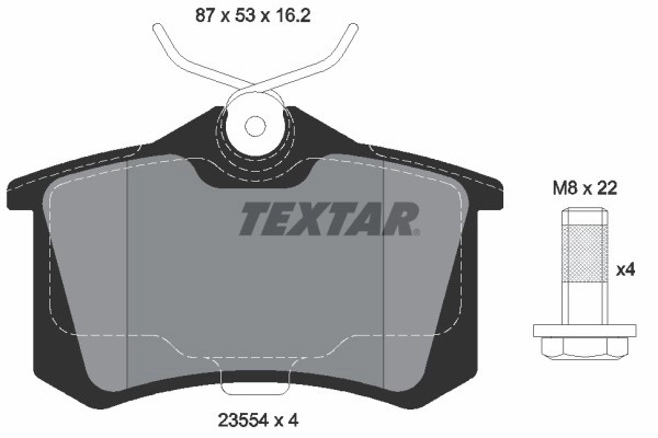 TEXTAR Bremsbelagsatz 2355406 Bremsbeläge,Bremsklötze OPEL,RENAULT,CITROËN,Crossland X (P17),Clio III Schrägheck (BR0/1, CR0/1),TWINGO II (CN0_)