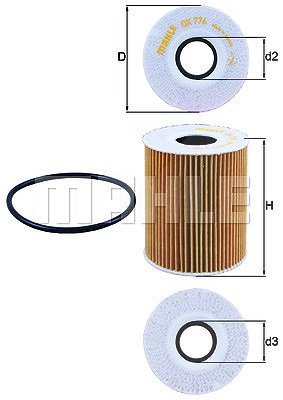 MAHLE ORIGINAL Ölfilter OX 776D Motorölfilter,Filter für Öl PEUGEOT,CITROËN,LAND ROVER,407 Coupe (6C_),C5 III Kombi (RW_),C5 III (RD_),C6 (TD_)