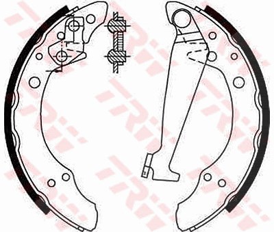 TRW Bremsbacken GS8526 Trommelbremsbacken,Bremsbackensatz VW,AUDI,SKODA,POLO (9N_),Polo Schrägheck (6R1, 6C1),GOLF III (1H1),GOLF II (19E, 1G1)