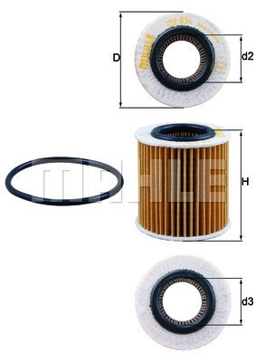 MAHLE ORIGINAL Ölfilter OX 834D Motorölfilter,Filter für Öl FORD,MAZDA,RANGER (TKE),BT-50 Pickup (B22, B32, UP, UR)