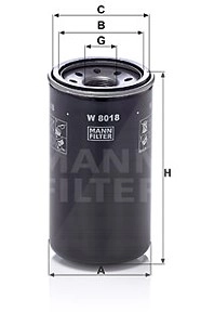 MANN-FILTER Ölfilter W 8018 Motorölfilter,Filter für Öl ISUZU,D-Max I Pickup (TFR, TFS),D-Max I Pritsche / Fahrgestell (TFR, TFS)