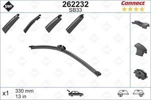 SWF Scheibenwischer 262232 Wischblatt,Wischerblätter VW,AUDI,MERCEDES-BENZ,Golf V Schrägheck (1K1),POLO (9N_),TIGUAN (5N_),GOLF PLUS (5M1, 521)