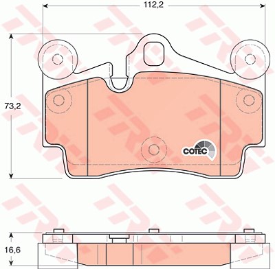 TRW Bremsbelagsatz GDB1653 Bremsbeläge,Bremsklötze VW,AUDI,PORSCHE,Touareg (7LA, 7L6, 7L7),Q7 (4LB),Cayenne (9PA)