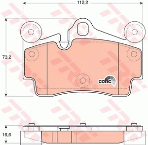 TRW Bremsbelagsatz GDB1653 Bremsbeläge,Bremsklötze VW,AUDI,PORSCHE,Touareg (7LA, 7L6, 7L7),Q7 (4LB),Cayenne (9PA)