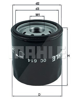 MAHLE ORIGINAL Ölfilter OC 614 Motorölfilter,Filter für Öl OPEL,FIAT,SUZUKI,INSIGNIA Caravan,INSIGNIA,INSIGNIA Stufenheck,ANTARA,INSIGNIA CC