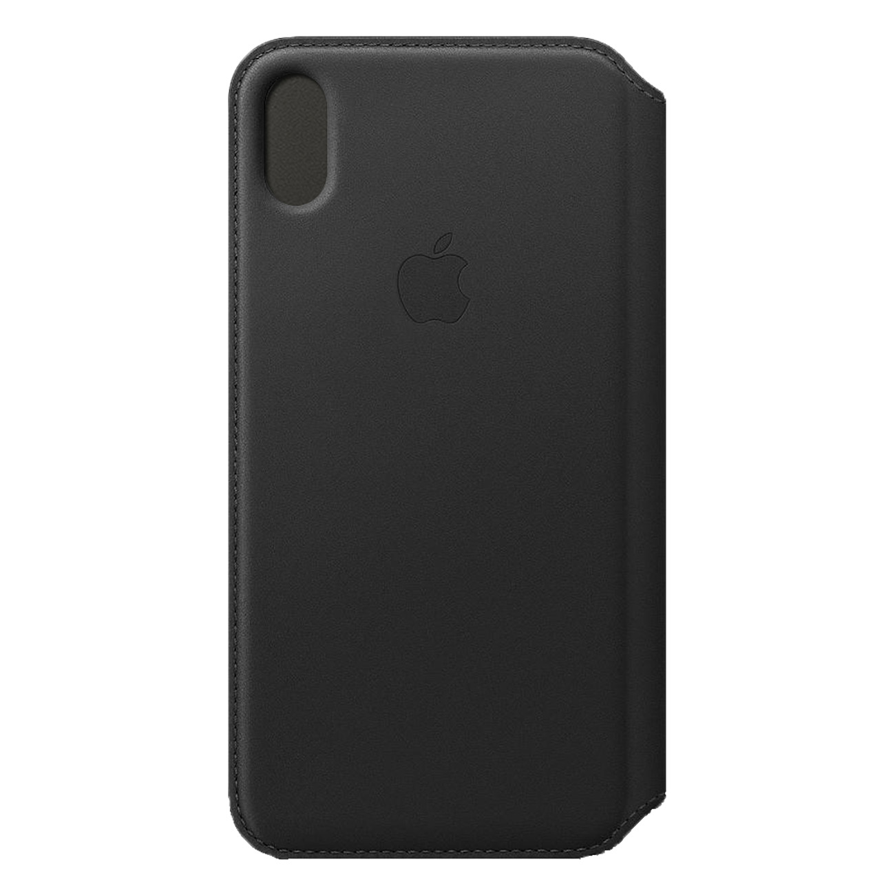 Apple Leder Folio Case | geeignet für iPhone XS Max | Schwarz | Klapphülle aus Leder |praktisches Kartenfach | Aussparung für Kamera | mit Apple Logo