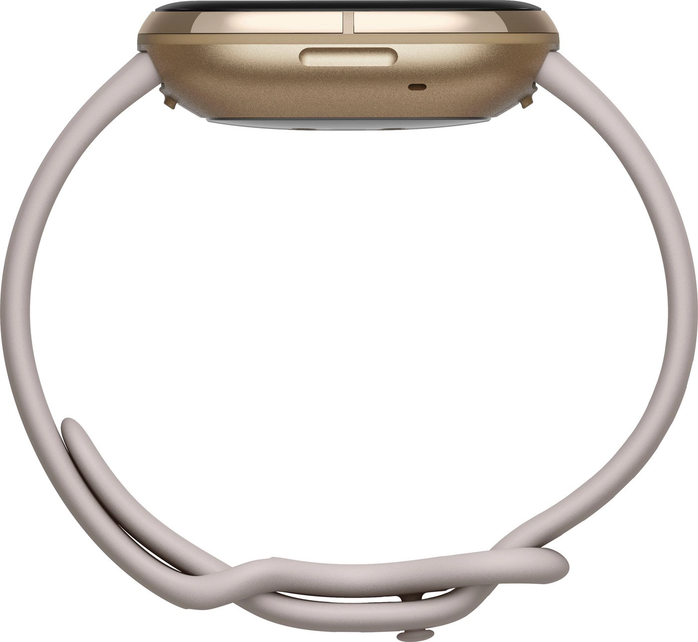 FitBit Sense | Edelstahl Gehäuse Soft Gold, Silikonband Mondweiß Gr. S-L | Bluetooth 5.0, Wi-Fi,  GPS, NFC, Touchscreen | EKG-App | Hauttemperatur 
