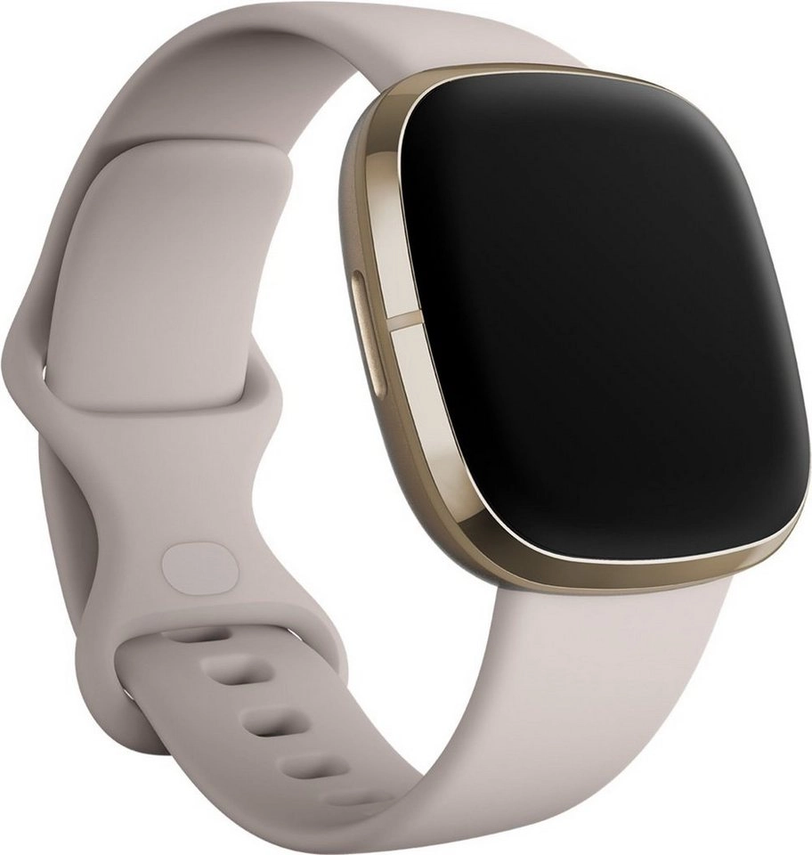 Fitbit Versa 3/ Sense, Infinity Band-weiss-L | Armband | Endlosarmband aus einem flexiblen Silikonmaterial | Wasser- und schmutzabweisend
