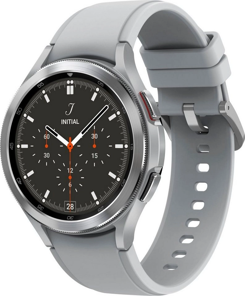 Samsung Galaxy Watch 4 Classic | EKG und Blutdruck Messung | Schlafanalyse | 16 GB interner Speicher | BioActive Sensor | GPS Sensor | Silber