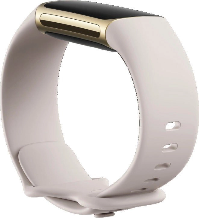 FitBit Charge 5 | Aluminium Gehäuse Softgold, Silikonband Mondweiß | AMOLED | Herzfrequenz | EKG | Sauerstoff | Schlafindex | Sportmodi | Wasserdicht