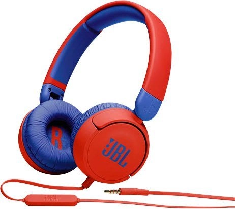 JBL JR 310 | Kopfhörer mit Mikrofon | On-Ear | Kabelgebunden | JBL Safe Sound | Einfache Bedienung | Hoher Tragekomfort | Kinder | Rot 