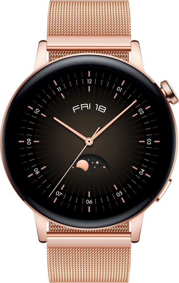 Huawei Watch GT3 | Smartwatch | Active Edition | GPS | Wasserdicht bis 50 Meter | SpO2-Messung | Herzfrequenzmessung | AMOLED Display | Gold | 42mm