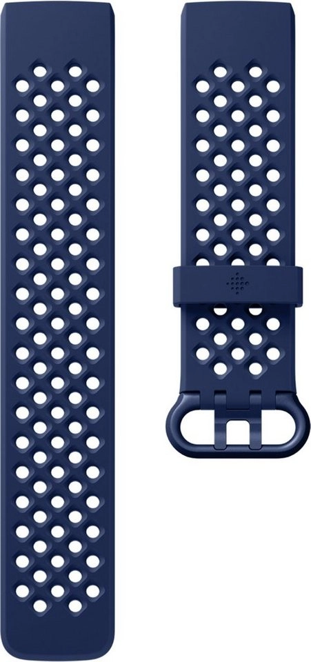 Fitbit Charge 4, Sport Band-blau-L | Armband | Sport Armband aus Silikon | Passend für Fitbit Charge 4 und Charge 3 | Wasserabweisend