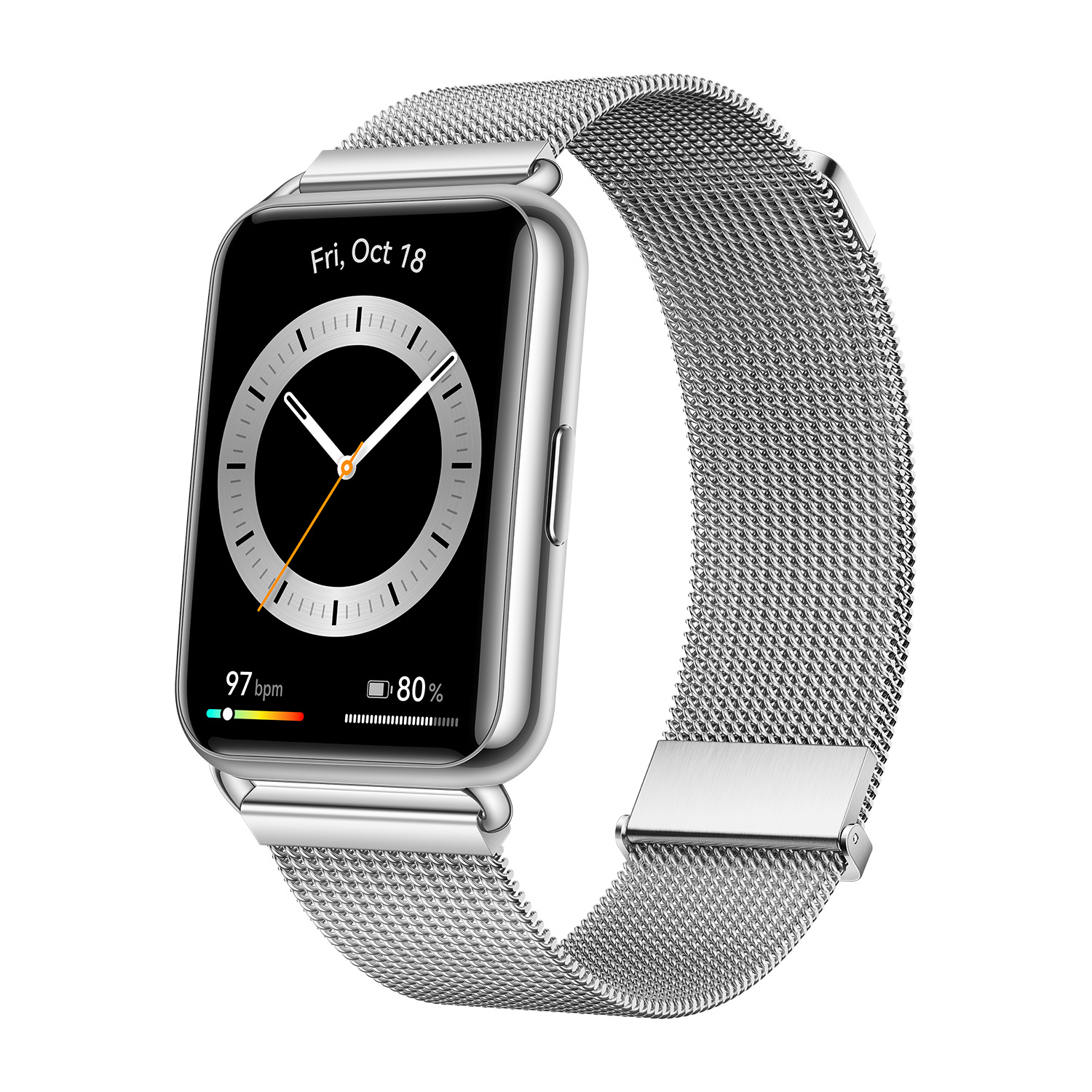 Huawei Watch Fit 2 Silber Edelstahl| Smartwatch | 1,74-Zoll AMOLED-Display | Bis zu 10 Tage Akkulaufzeit | 12 professionelle Sportmodi | Silber