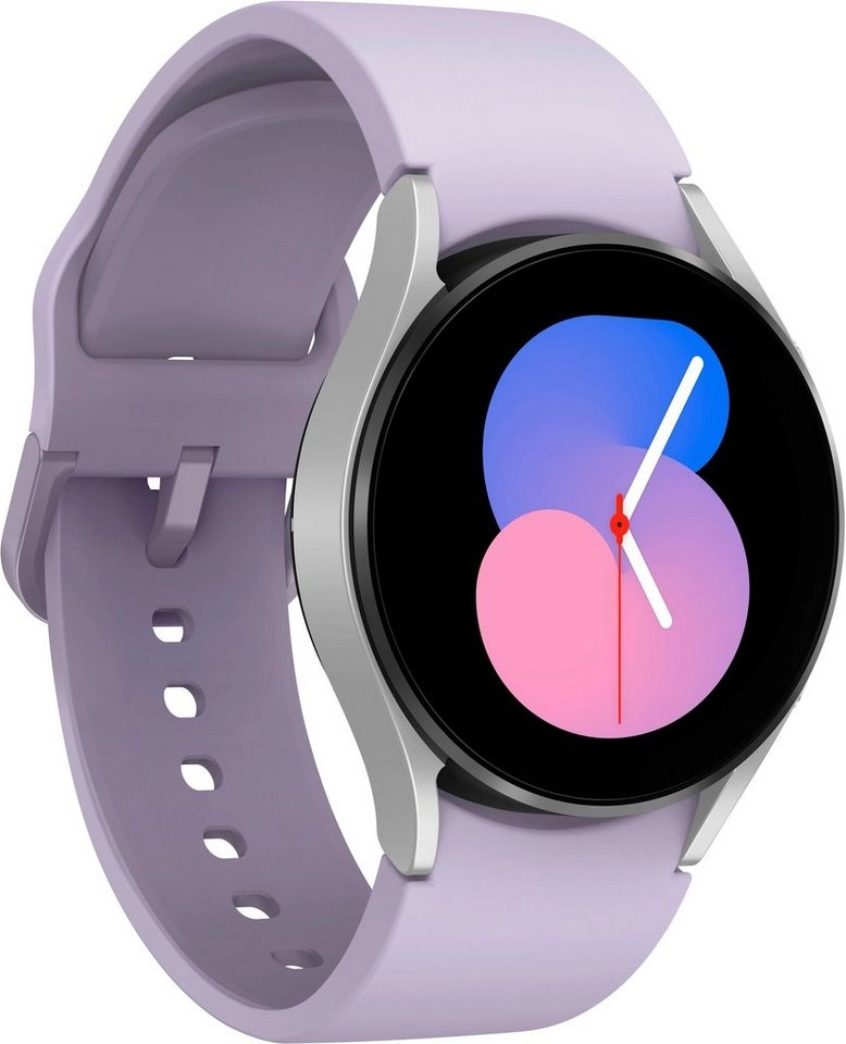 Samsung Galaxy Watch 5 (40mm) in silber | Smartwatch | Bis zu 80 Stunden Akkulaufzeit | Wassergeschützt bis 5 ATM | Blutdruck-Messung | Sturzerkennung