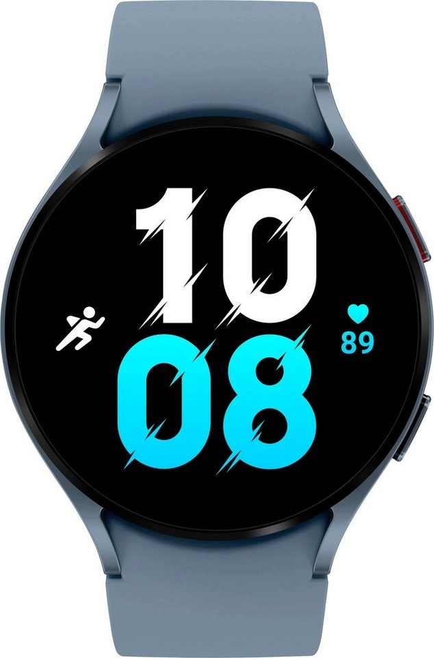 Samsung Galaxy Watch 5 (44mm) in blau | Smartwatch | Bis zu 80 Stunden Akkulaufzeit | Wassergeschützt bis 5 ATM | Blutdruck-Messung | Sturzerkennung