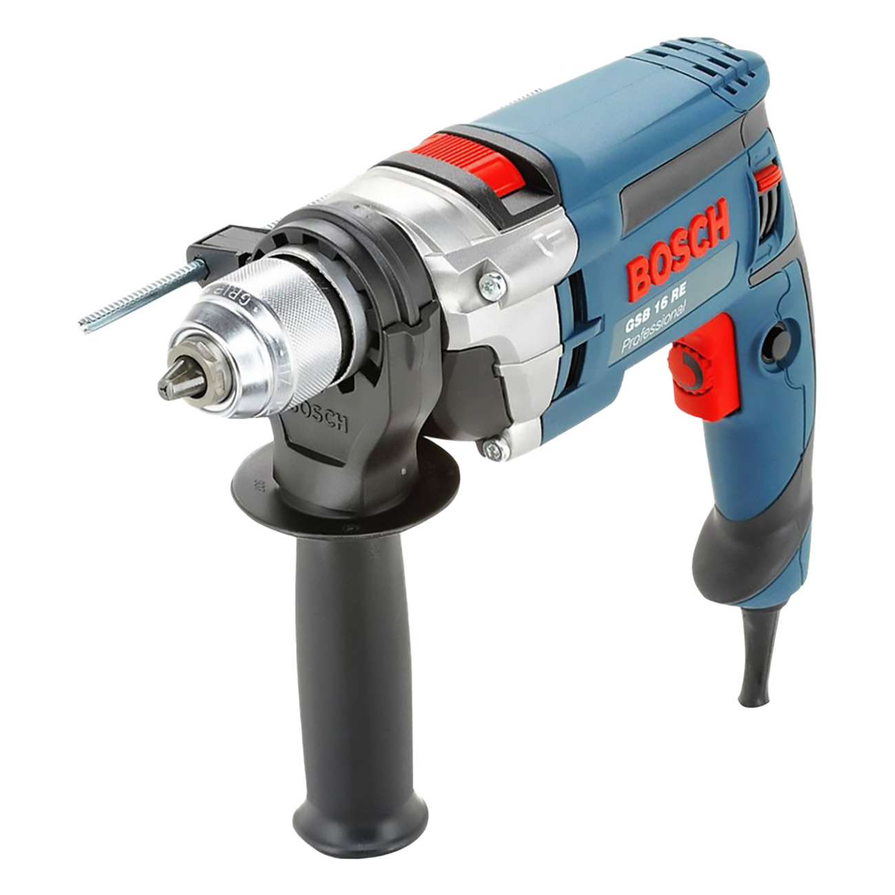 Bosch GSB 16 RE Professional Bohrhammer/Bohrmaschine | 750 Watt Leistung | Schnellspannbohrfutter | Drehzahlvorwahl | Robustes Metallgetriebegehäuse 