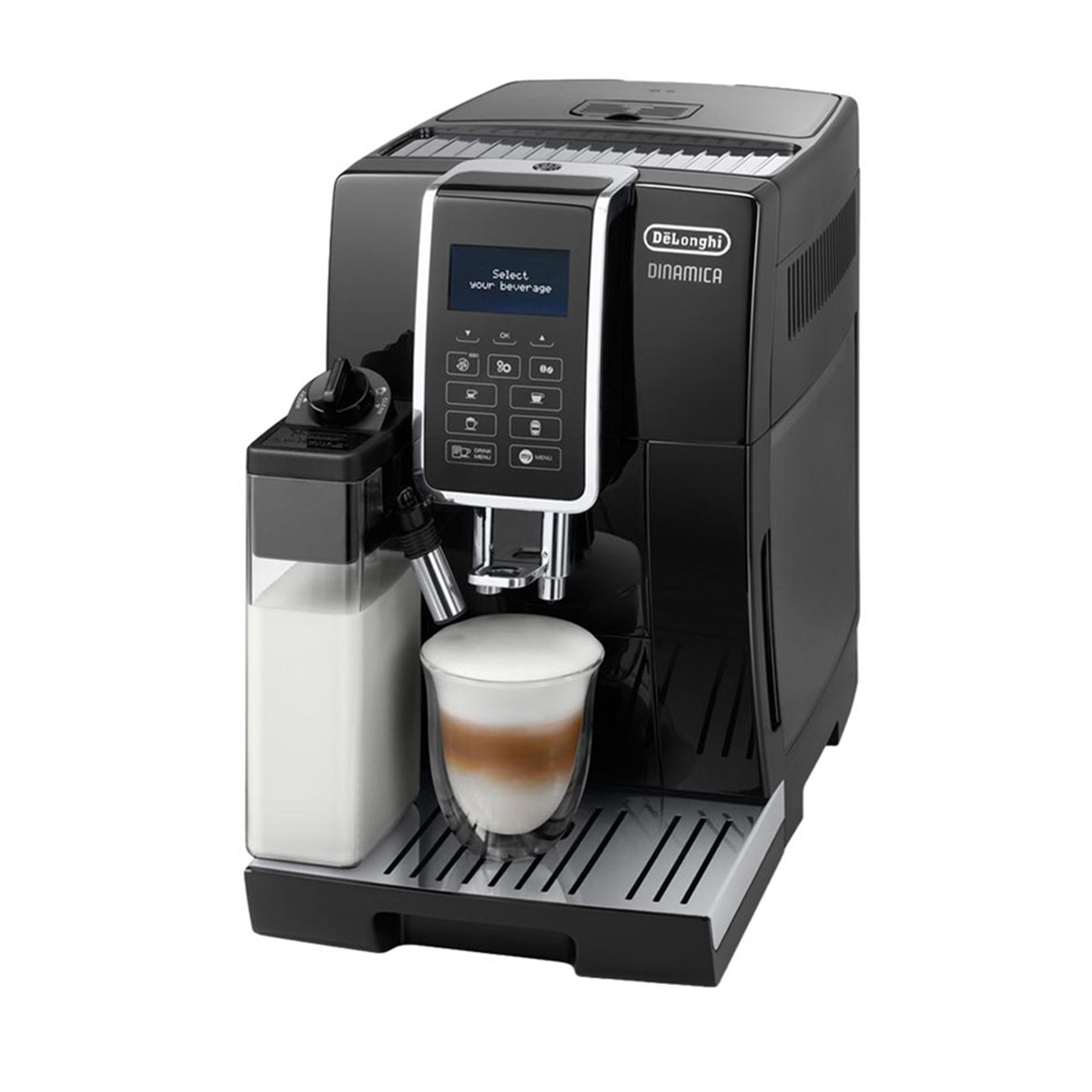 De'Longhi DINAMICA ECAM 350.55.B|Automatische Kaffeemaschine mit Cappuccinatore|15 bar|Schwarz