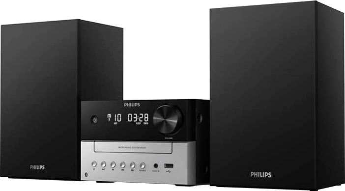 Philips TAM3205|Heim-Audio-Mikrosystem|Schwarz|Silber|18 W|FM|Analog
