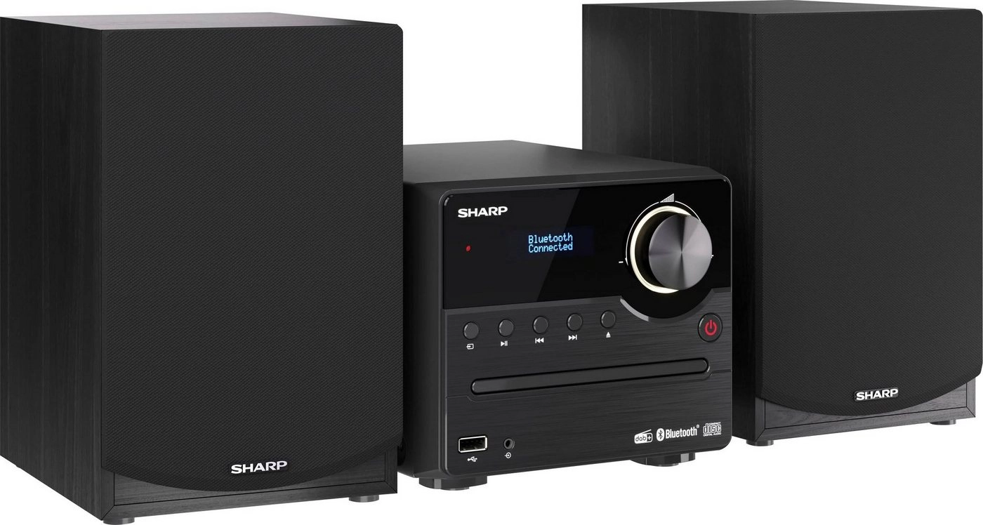 Sharp XL-B517D | Stereo Soundsystem | FM-Radio | USB-Wiedergabe | Bluetooth | CD-Player | DAB+ | 45 Watt Leistung | Schwarz