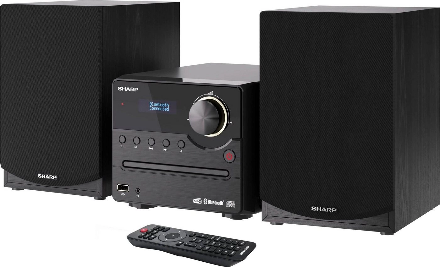 Sharp XL-B517D | Stereo Soundsystem | FM-Radio | USB-Wiedergabe | Bluetooth | CD-Player | DAB+ | 45 Watt Leistung | Schwarz