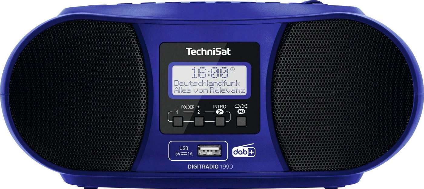Technisat DigitRadio 1990 | Radio | DAB+ Digitalradio | CD-Wiedergabe | Bluetooth-Audiostreaming | Ganz klassisch Radio hören | Uhr | Wecker | Blau