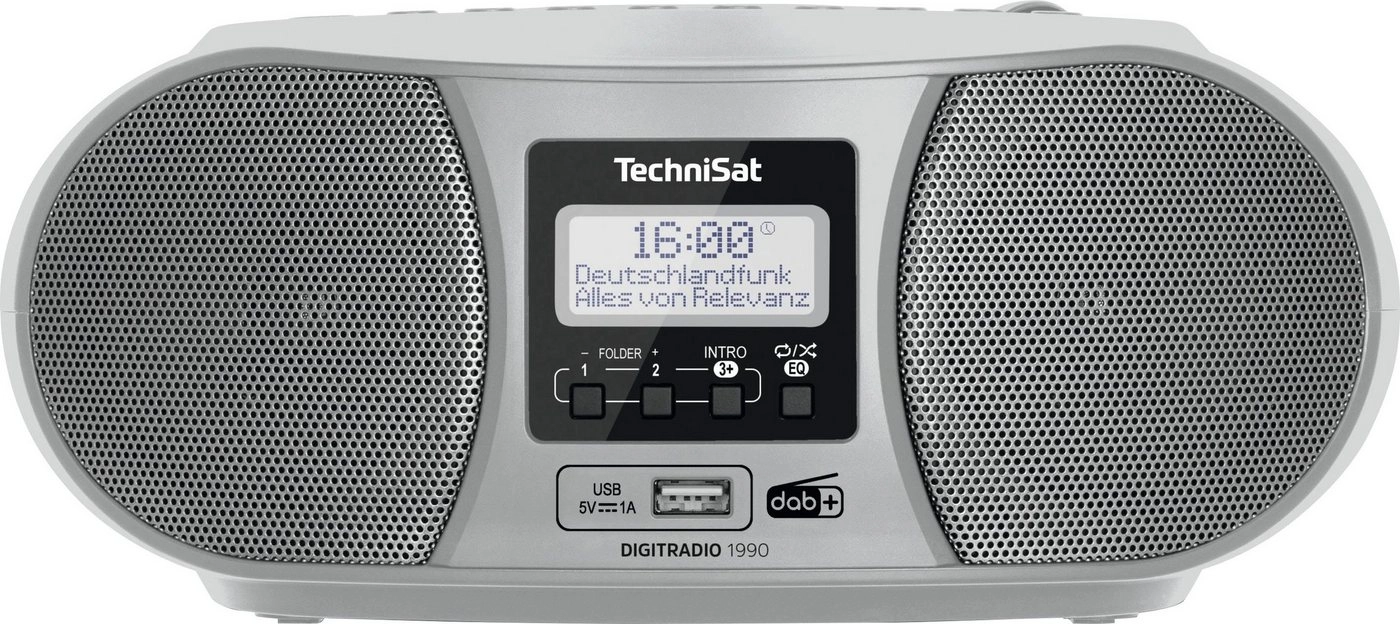 Technisat DigitRadio 1990 | Radio | DAB+ Digitalradio | CD-Wiedergabe | Bluetooth-Audiostreaming | Ganz klassisch Radio hören | Uhr | Wecker | Silber