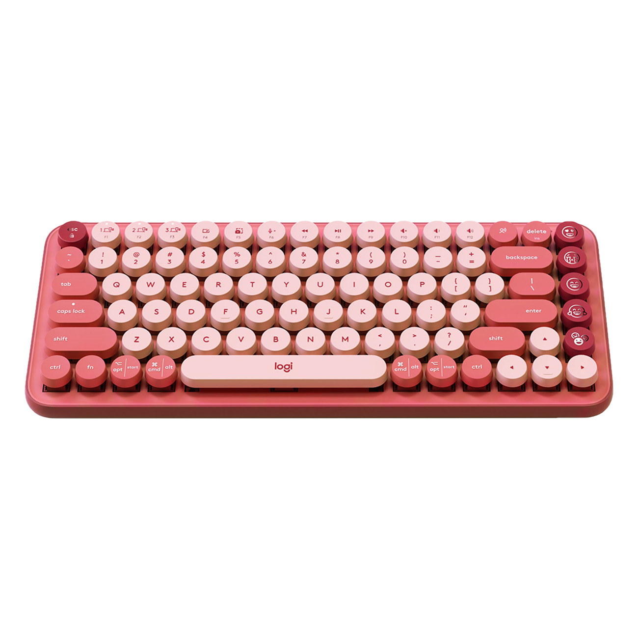 Logitech POP Keys | Tastatur | Das Erlebnis einer mechanischen Tastatur | FN-Kurzbefehle | Mit drei Geräten auf einmal verbinden | Kompakt und komfortabel | Koralle