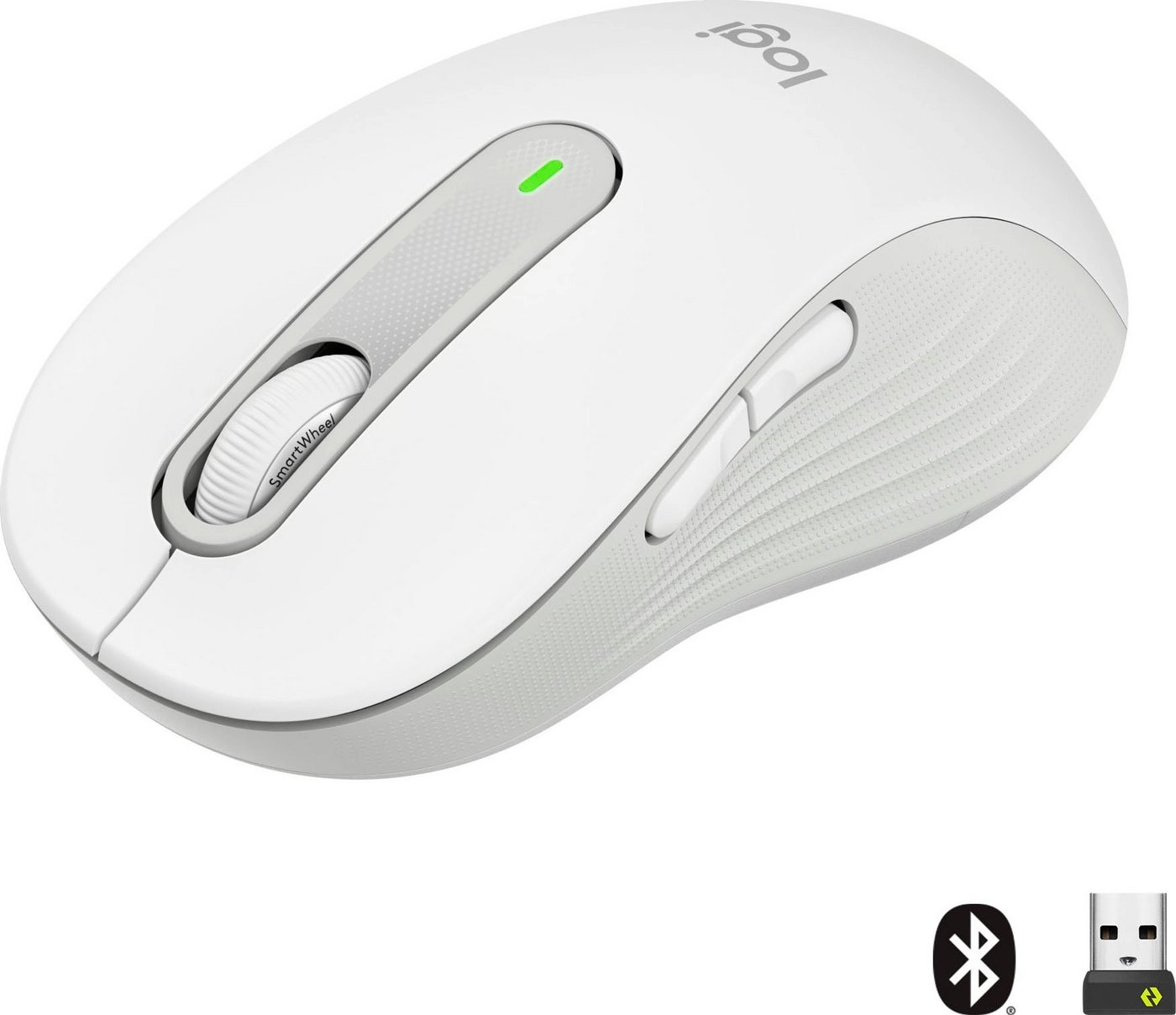 Logitech Signature M650 L | Bluetooth Maus | SmartWheel-Bildlauf | Anpassbare Seitentasten | Bis zu 24 Monate Batterielaufzeit | Kabellose Maus | Weiss