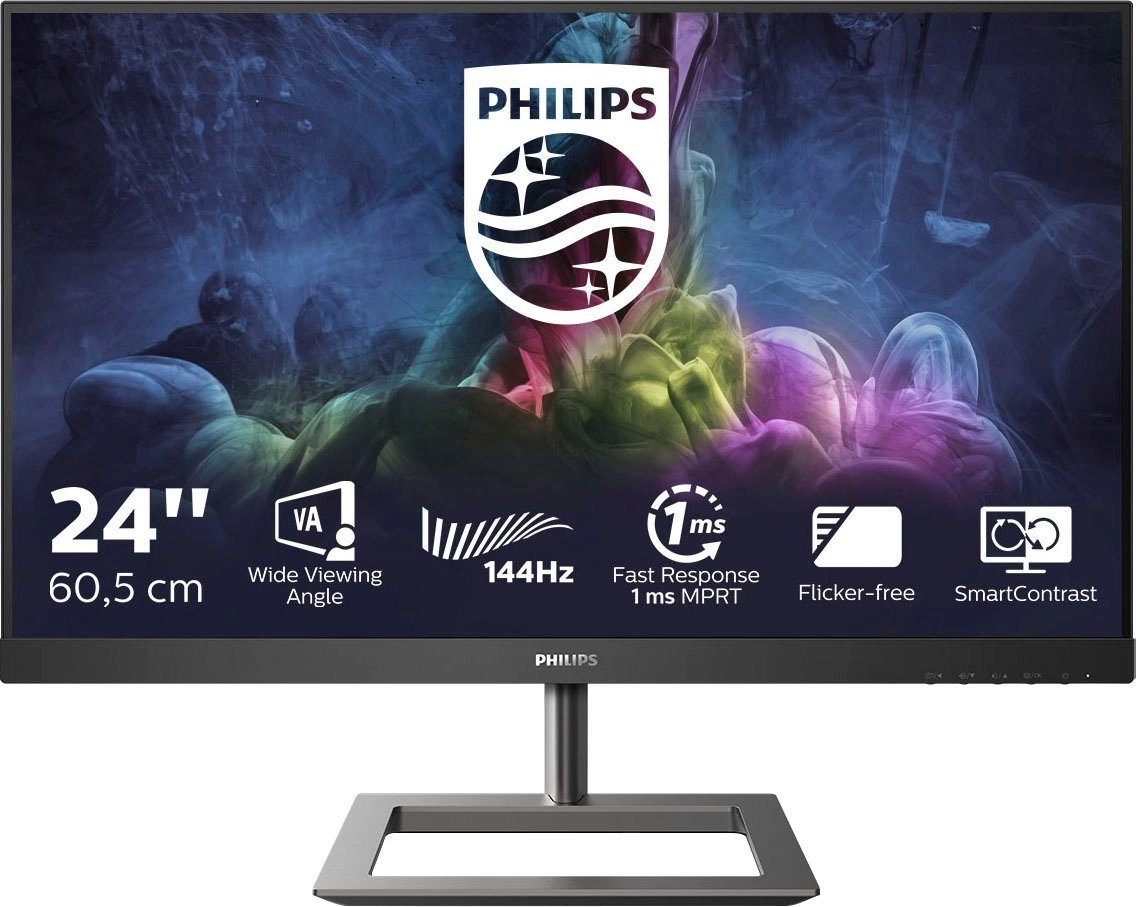 Philips 242E1GAJ/00 | Monitor | 24 Zoll / 61cm | 1920x1080 Full HD (1080p) | 144 Hz | SmartContrast | SmartImage Spielmodus | Ultra Wide Color